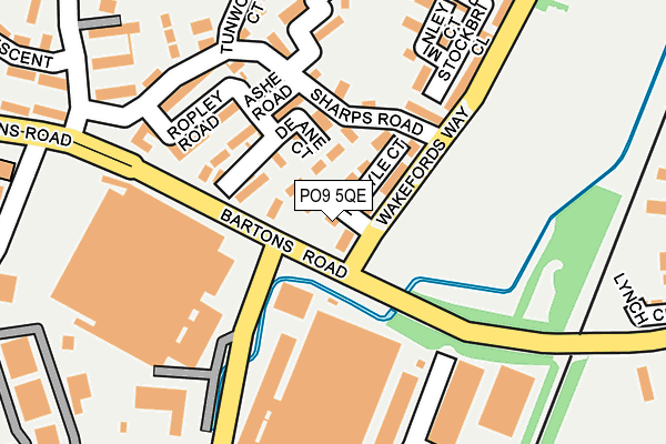 PO9 5QE map - OS OpenMap – Local (Ordnance Survey) PO9 5QE map - OS OpenMap – Local (Ordnance Survey)