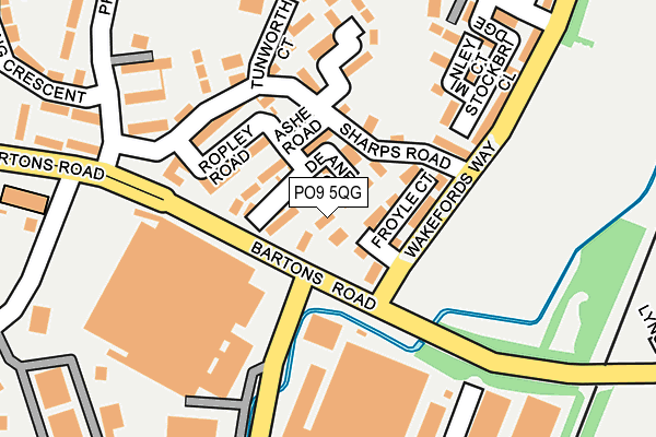PO9 5QG map - OS OpenMap – Local (Ordnance Survey) PO9 5QG map - OS OpenMap – Local (Ordnance Survey)