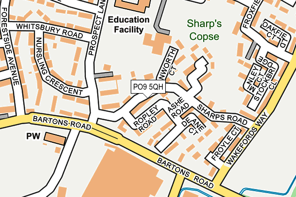 PO9 5QH map - OS OpenMap – Local (Ordnance Survey) PO9 5QH map - OS OpenMap – Local (Ordnance Survey)