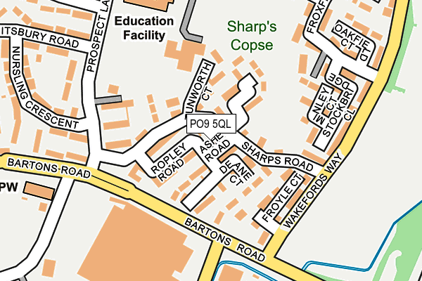 PO9 5QL map - OS OpenMap – Local (Ordnance Survey)