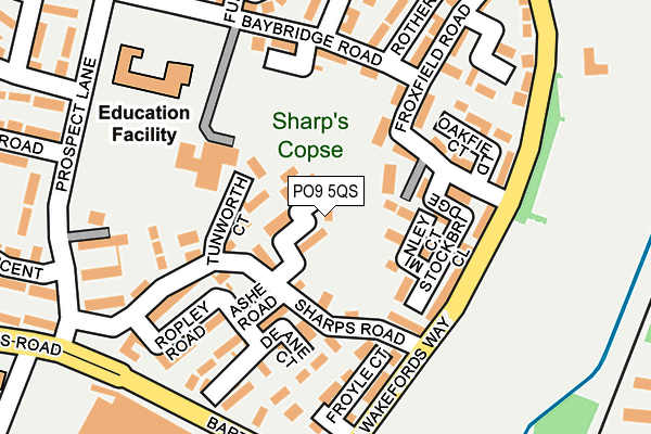 PO9 5QS map - OS OpenMap – Local (Ordnance Survey) PO9 5QS map - OS OpenMap – Local (Ordnance Survey)
