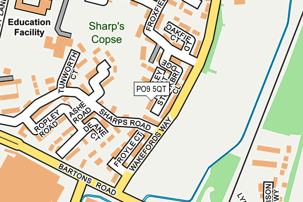 PO9 5QT map - OS OpenMap – Local (Ordnance Survey) PO9 5QT map - OS OpenMap – Local (Ordnance Survey)
