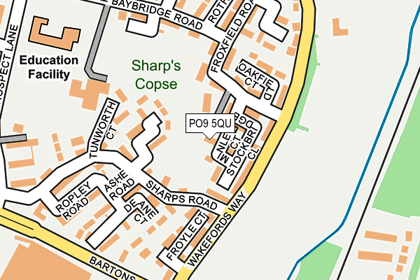 PO9 5QU map - OS OpenMap – Local (Ordnance Survey) PO9 5QU map - OS OpenMap – Local (Ordnance Survey)