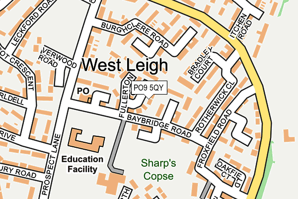 PO9 5QY map - OS OpenMap – Local (Ordnance Survey) PO9 5QY map - OS OpenMap – Local (Ordnance Survey)