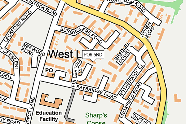 PO9 5RD map - OS OpenMap – Local (Ordnance Survey) PO9 5RD map - OS OpenMap – Local (Ordnance Survey)