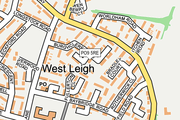 PO9 5RE map - OS OpenMap – Local (Ordnance Survey)