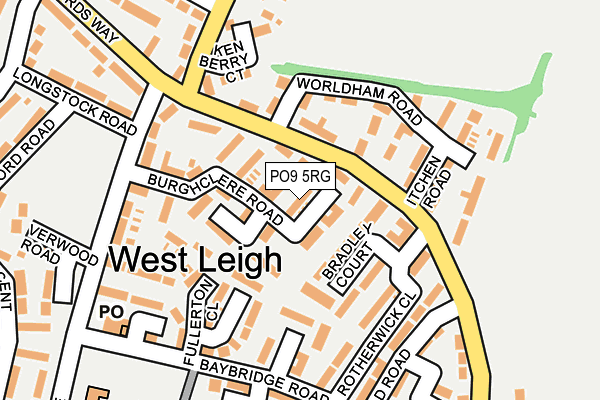 PO9 5RG map - OS OpenMap – Local (Ordnance Survey) PO9 5RG map - OS OpenMap – Local (Ordnance Survey)