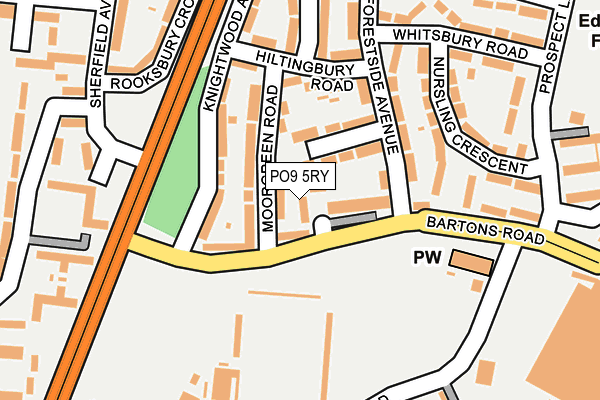 PO9 5RY map - OS OpenMap – Local (Ordnance Survey) PO9 5RY map - OS OpenMap – Local (Ordnance Survey)