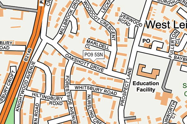 PO9 5SN map - OS OpenMap – Local (Ordnance Survey) PO9 5SN map - OS OpenMap – Local (Ordnance Survey)