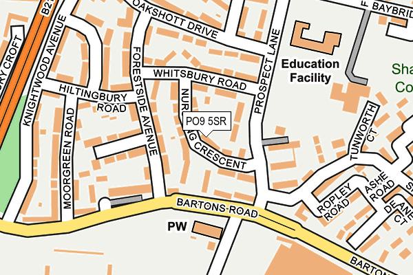 PO9 5SR map - OS OpenMap – Local (Ordnance Survey) PO9 5SR map - OS OpenMap – Local (Ordnance Survey)