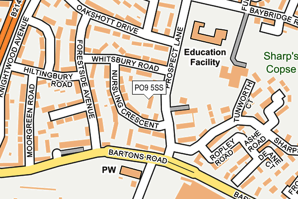 PO9 5SS map - OS OpenMap – Local (Ordnance Survey) PO9 5SS map - OS OpenMap – Local (Ordnance Survey)