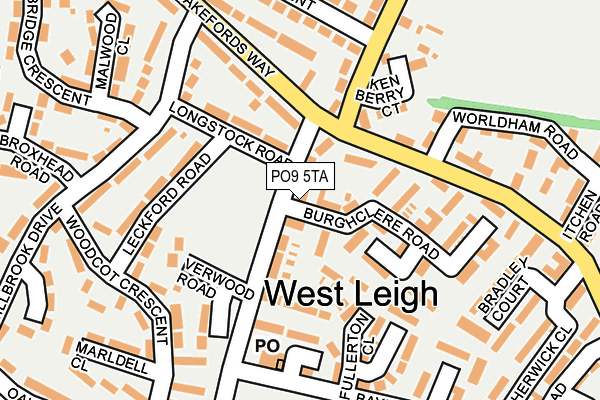 PO9 5TA map - OS OpenMap – Local (Ordnance Survey)