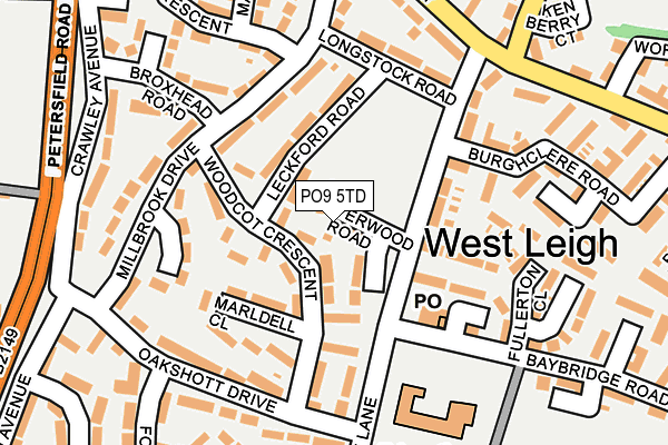 PO9 5TD map - OS OpenMap – Local (Ordnance Survey) PO9 5TD map - OS OpenMap – Local (Ordnance Survey)
