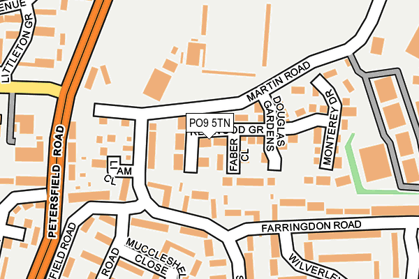 PO9 5TN map - OS OpenMap – Local (Ordnance Survey) PO9 5TN map - OS OpenMap – Local (Ordnance Survey)