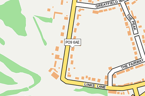 PO9 6AE map - OS OpenMap – Local (Ordnance Survey) PO9 6AE map - OS OpenMap – Local (Ordnance Survey)