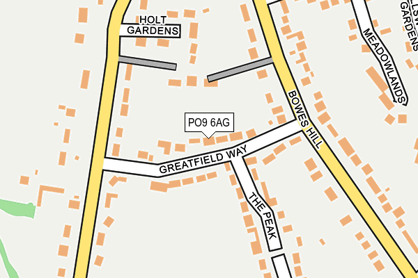 PO9 6AG map - OS OpenMap – Local (Ordnance Survey) PO9 6AG map - OS OpenMap – Local (Ordnance Survey)