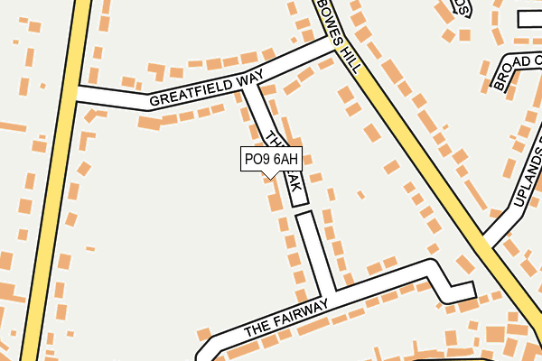 PO9 6AH map - OS OpenMap – Local (Ordnance Survey) PO9 6AH map - OS OpenMap – Local (Ordnance Survey)