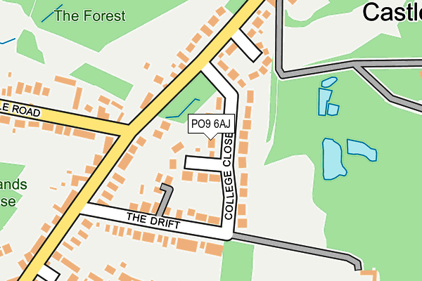 PO9 6AJ map - OS OpenMap – Local (Ordnance Survey) PO9 6AJ map - OS OpenMap – Local (Ordnance Survey)