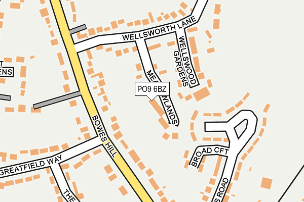 PO9 6BZ map - OS OpenMap – Local (Ordnance Survey) PO9 6BZ map - OS OpenMap – Local (Ordnance Survey)