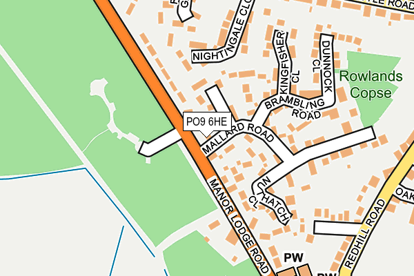 PO9 6HE map - OS OpenMap – Local (Ordnance Survey) PO9 6HE map - OS OpenMap – Local (Ordnance Survey)