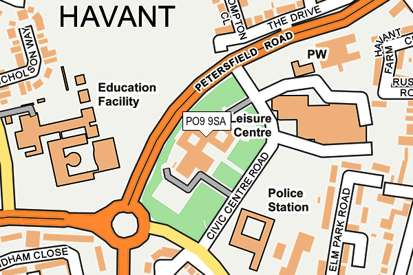 PO9 9SA map - OS OpenMap – Local (Ordnance Survey) PO9 9SA map - OS OpenMap – Local (Ordnance Survey)