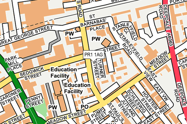 PR1 1AG map - OS OpenMap – Local (Ordnance Survey) PR1 1AG map - OS OpenMap – Local (Ordnance Survey)