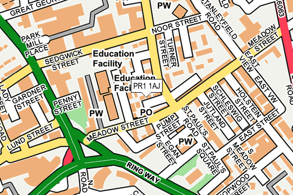 PR1 1AJ map - OS OpenMap – Local (Ordnance Survey) PR1 1AJ map - OS OpenMap – Local (Ordnance Survey)