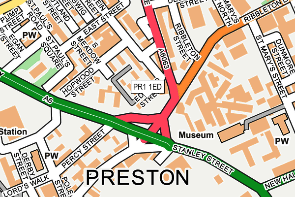 PR1 1ED map - OS OpenMap – Local (Ordnance Survey) PR1 1ED map - OS OpenMap – Local (Ordnance Survey)