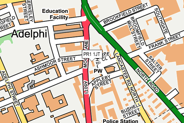 PR1 1JT map - OS OpenMap – Local (Ordnance Survey) PR1 1JT map - OS OpenMap – Local (Ordnance Survey)