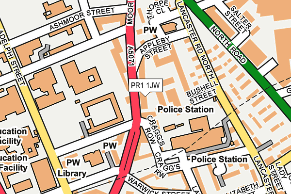 PR1 1JW map - OS OpenMap – Local (Ordnance Survey) PR1 1JW map - OS OpenMap – Local (Ordnance Survey)