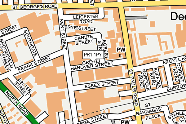 PR1 1PY map - OS OpenMap – Local (Ordnance Survey) PR1 1PY map - OS OpenMap – Local (Ordnance Survey)