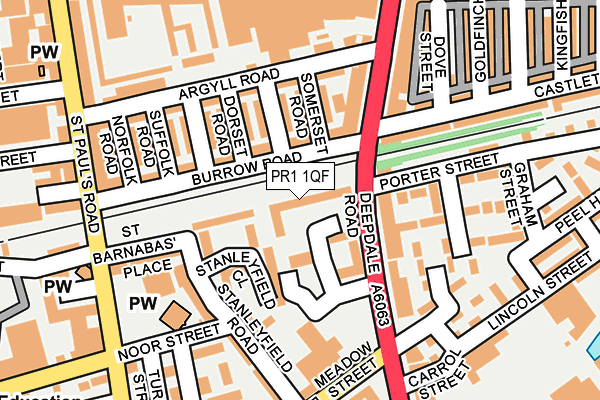 PR1 1QF map - OS OpenMap – Local (Ordnance Survey) PR1 1QF map - OS OpenMap – Local (Ordnance Survey)