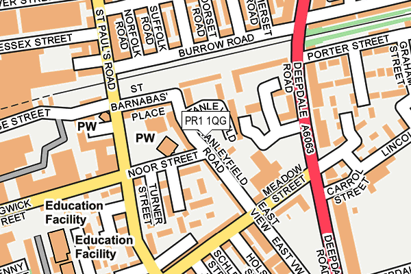PR1 1QG map - OS OpenMap – Local (Ordnance Survey) PR1 1QG map - OS OpenMap – Local (Ordnance Survey)