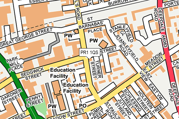 PR1 1QS map - OS OpenMap – Local (Ordnance Survey) PR1 1QS map - OS OpenMap – Local (Ordnance Survey)