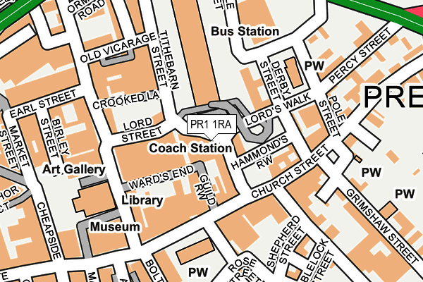 PR1 1RA map - OS OpenMap – Local (Ordnance Survey) PR1 1RA map - OS OpenMap – Local (Ordnance Survey)