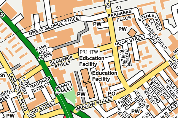 PR1 1TW map - OS OpenMap – Local (Ordnance Survey) PR1 1TW map - OS OpenMap – Local (Ordnance Survey)