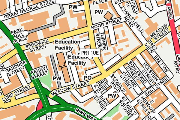 PR1 1UE map - OS OpenMap – Local (Ordnance Survey) PR1 1UE map - OS OpenMap – Local (Ordnance Survey)