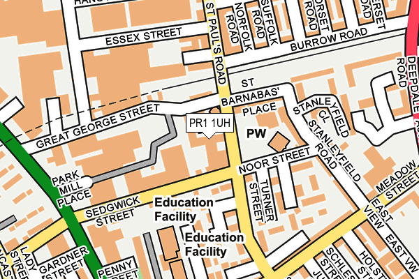 PR1 1UH map - OS OpenMap – Local (Ordnance Survey) PR1 1UH map - OS OpenMap – Local (Ordnance Survey)