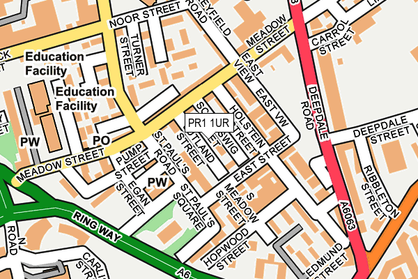 PR1 1UR map - OS OpenMap – Local (Ordnance Survey) PR1 1UR map - OS OpenMap – Local (Ordnance Survey)