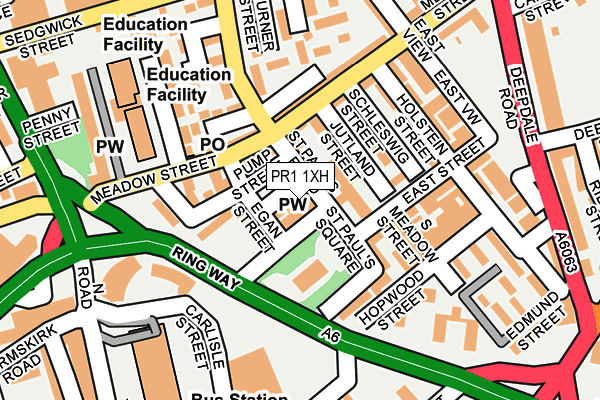 PR1 1XH map - OS OpenMap – Local (Ordnance Survey) PR1 1XH map - OS OpenMap – Local (Ordnance Survey)