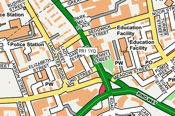 PR1 1YQ map - OS OpenMap – Local (Ordnance Survey) PR1 1YQ map - OS OpenMap – Local (Ordnance Survey)