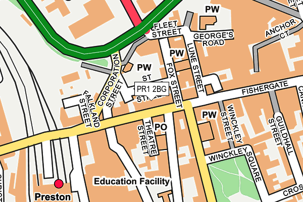 PR1 2BG map - OS OpenMap – Local (Ordnance Survey) PR1 2BG map - OS OpenMap – Local (Ordnance Survey)