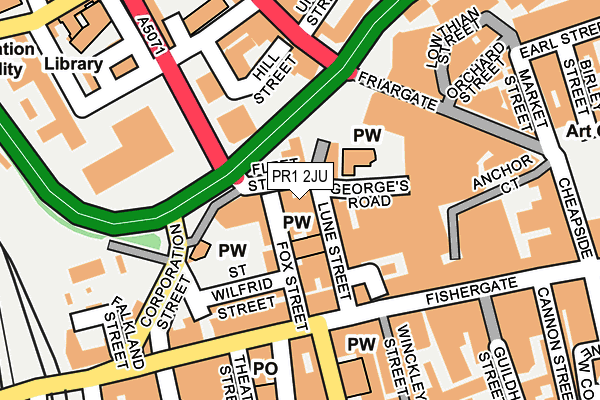 PR1 2JU map - OS OpenMap – Local (Ordnance Survey) PR1 2JU map - OS OpenMap – Local (Ordnance Survey)