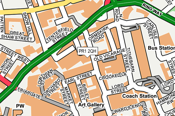 PR1 2QH map - OS OpenMap – Local (Ordnance Survey) PR1 2QH map - OS OpenMap – Local (Ordnance Survey)