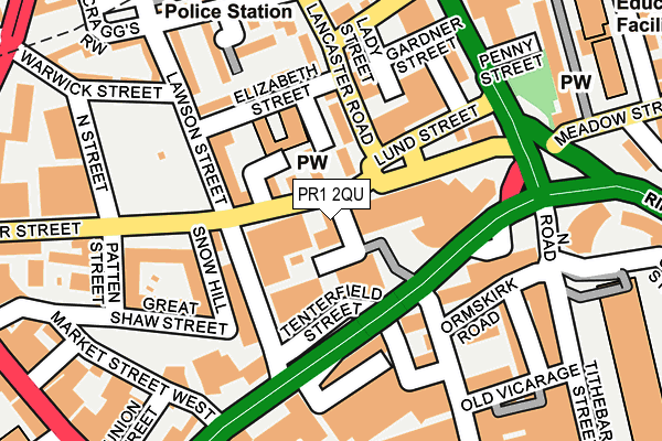 PR1 2QU map - OS OpenMap – Local (Ordnance Survey) PR1 2QU map - OS OpenMap – Local (Ordnance Survey)