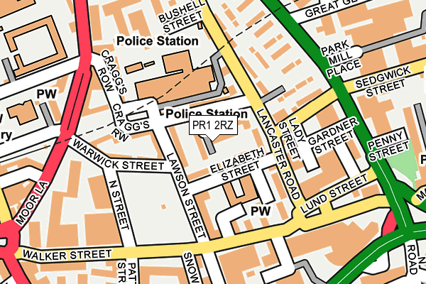 PR1 2RZ map - OS OpenMap – Local (Ordnance Survey) PR1 2RZ map - OS OpenMap – Local (Ordnance Survey)