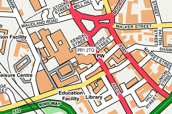 PR1 2TQ map - OS OpenMap – Local (Ordnance Survey) PR1 2TQ map - OS OpenMap – Local (Ordnance Survey)