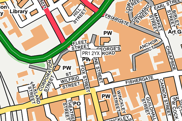 PR1 2YX map - OS OpenMap – Local (Ordnance Survey) PR1 2YX map - OS OpenMap – Local (Ordnance Survey)