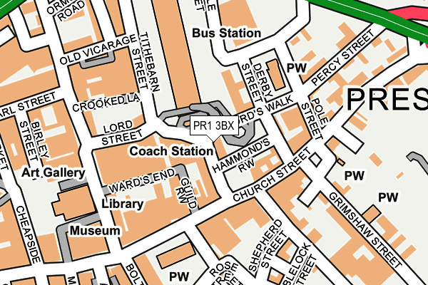 PR1 3BX map - OS OpenMap – Local (Ordnance Survey) PR1 3BX map - OS OpenMap – Local (Ordnance Survey)