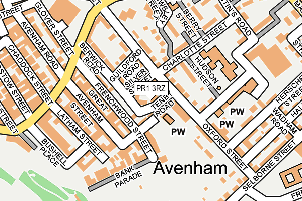 PR1 3RZ map - OS OpenMap – Local (Ordnance Survey) PR1 3RZ map - OS OpenMap – Local (Ordnance Survey)